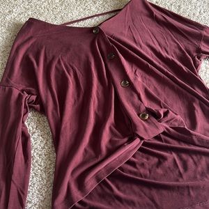 Burgundy day trip button up shirt